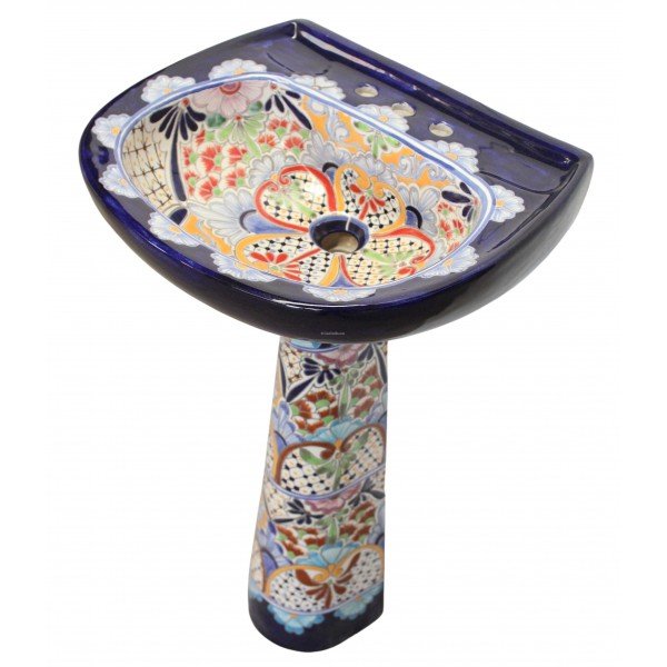 Mexican Talavera Pedestal Sink Queretaro